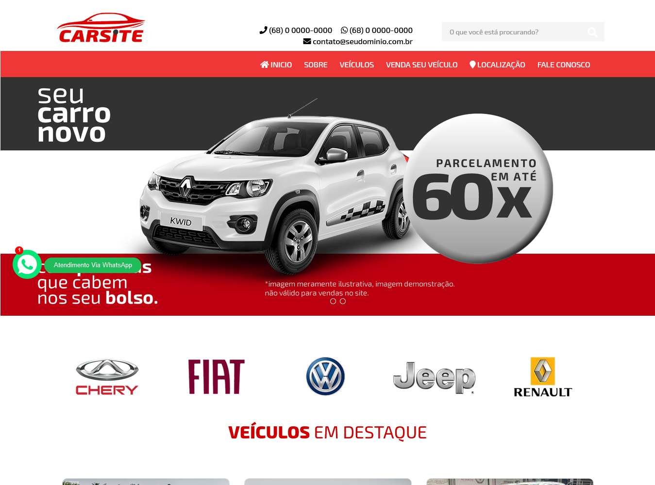 Site em PHP para venda de carros e motos